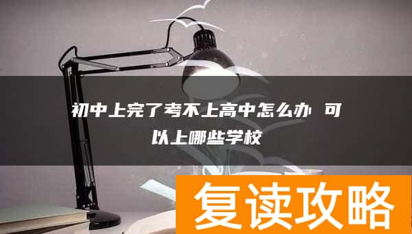 初中上完了考不上高中怎么办 可以上哪些学校